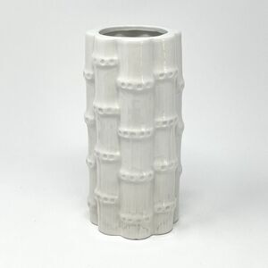 Vintage Rubel Midamerica White Blanc Ceramic Bamboo Vase 7” Made In Portugal